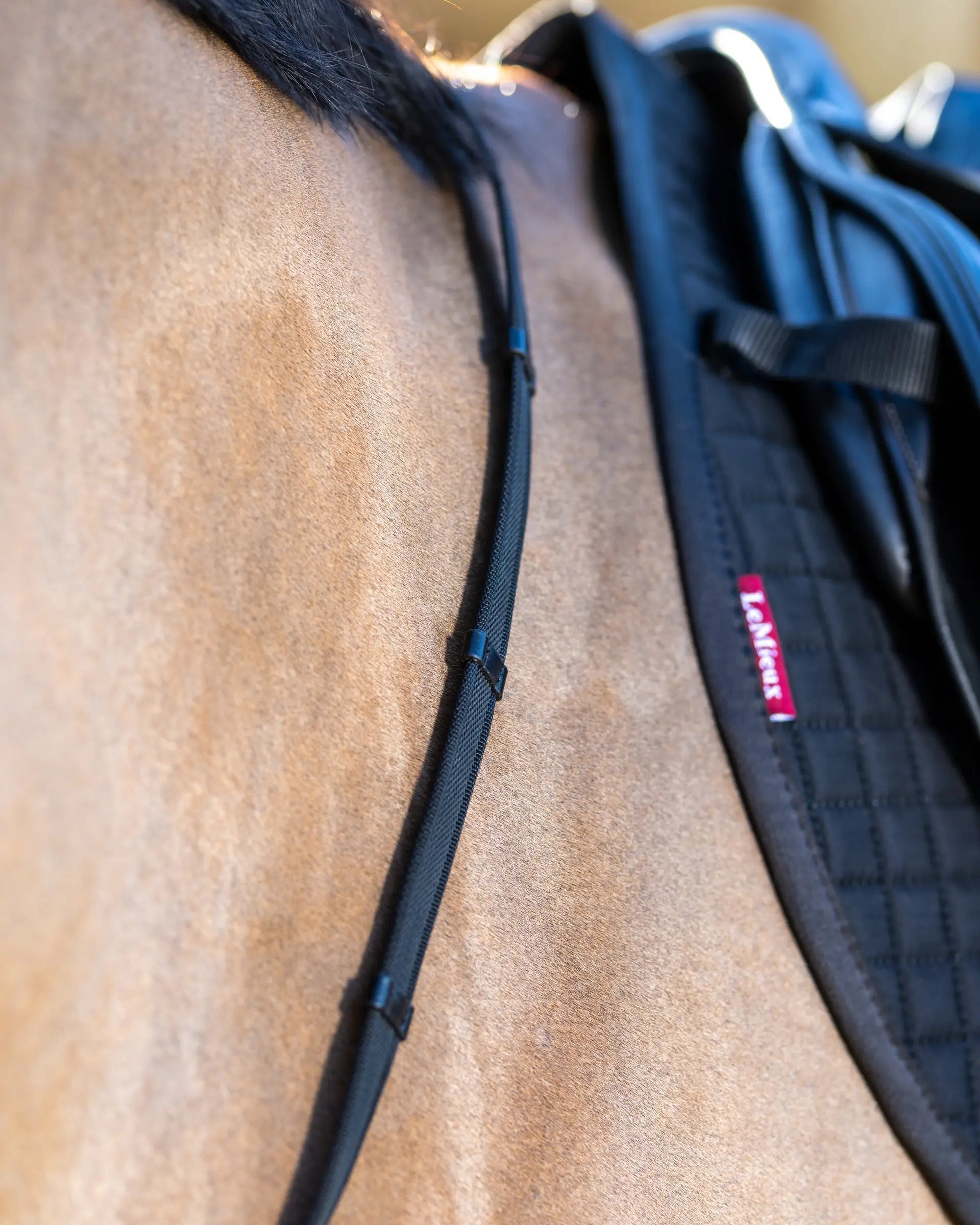LeMieux Rubber Grip Continental Reins Black/Silver