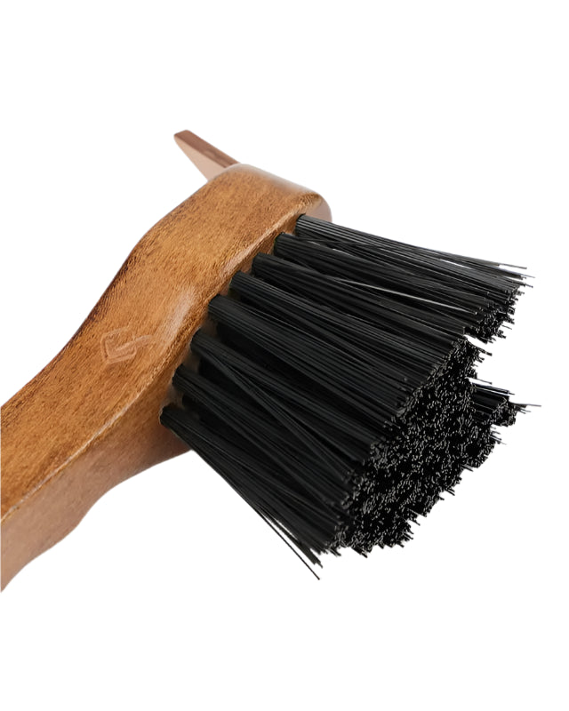 LeMieux Artisan Hoof Pick - Brown wooden handle hoof pick for horse hoof cleaning.