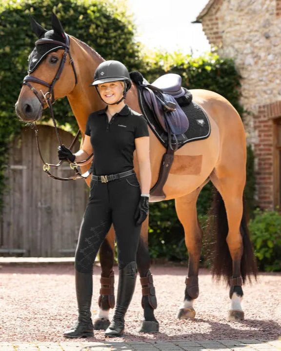 Equestrian: Lemieux Puissance Black Suede Close Contact Saddle Pad - Horse Riding Gear