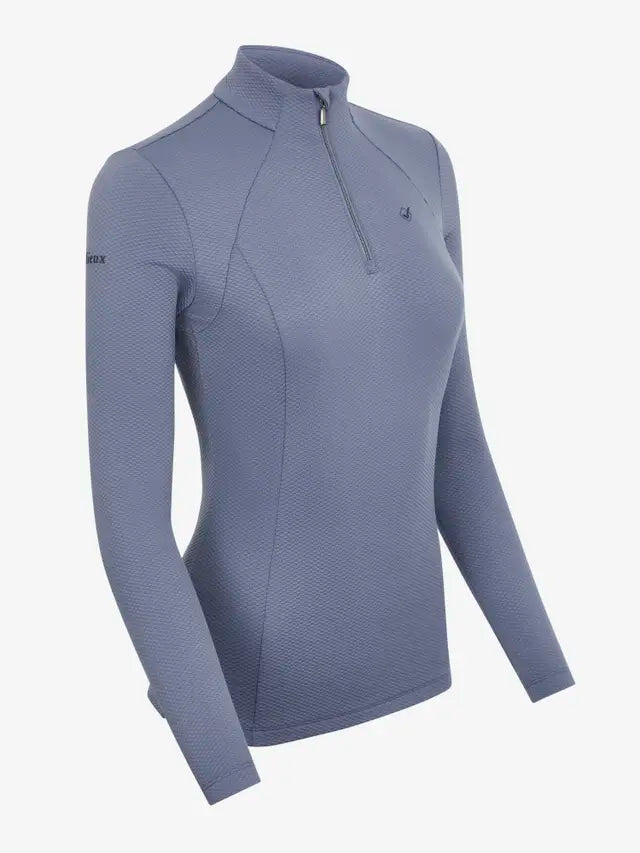 LEMIEUX Alice Quarter Zip Jay Blue Sweatshirt - Size UK 14, Waffle Texture, Stretch Material