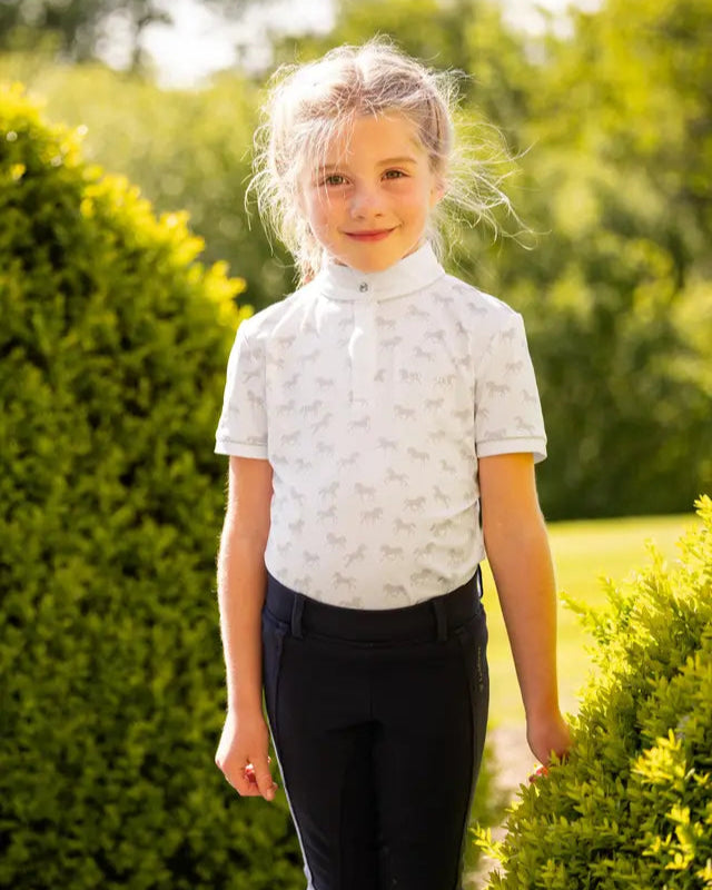 LEMEIUX MINI BELLA SHOW SHIRT - White Ponies Shirt for Young Riders | Equiflair