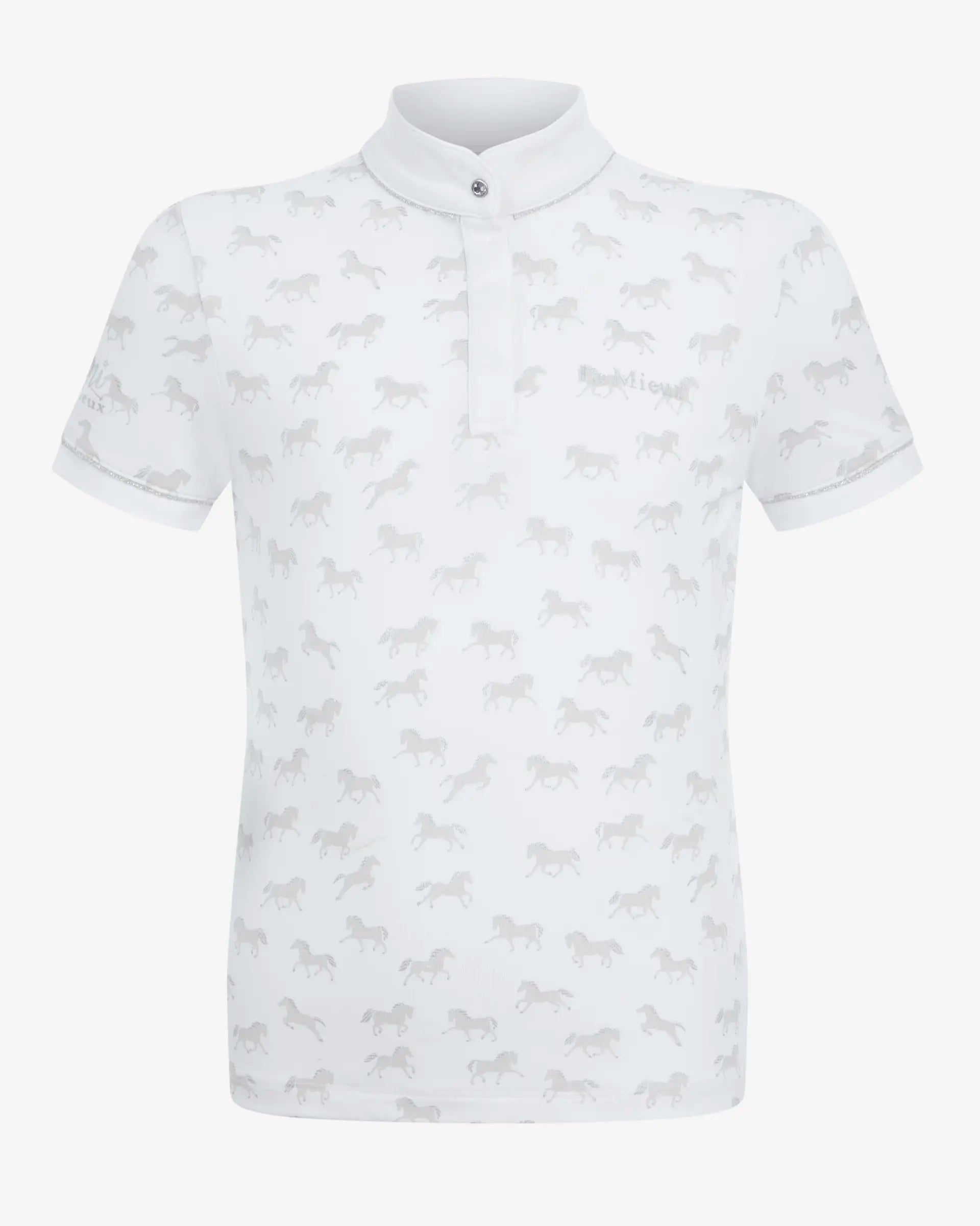 LEMIEUX MINI BELLA SHOW SHIRT WHITE/PONIES | Girls Equestrian Show Shirt | Horse Riding Apparel