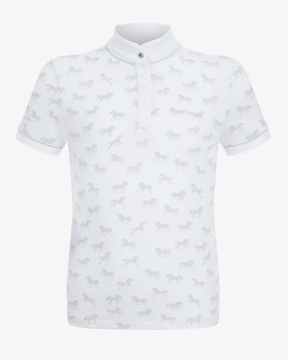 LEMIEUX MINI BELLA SHOW SHIRT WHITE/PONIES | Girls Equestrian Show Shirt | Horse Riding Apparel