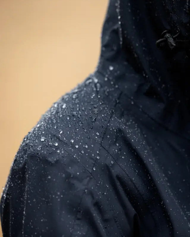Waterproof Jacket Navy Blue with Rain Drops: Water Resistant Lemieux Isla Short Jacket