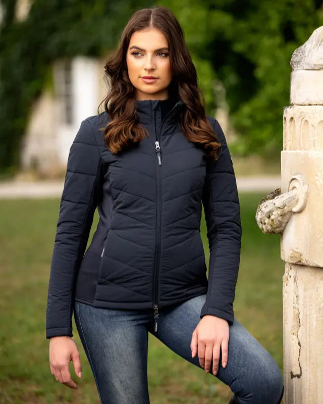 LeMieux Brioney Navy Hybrid Jacket for Women - Water Repellent & Versatile Riding Jacket