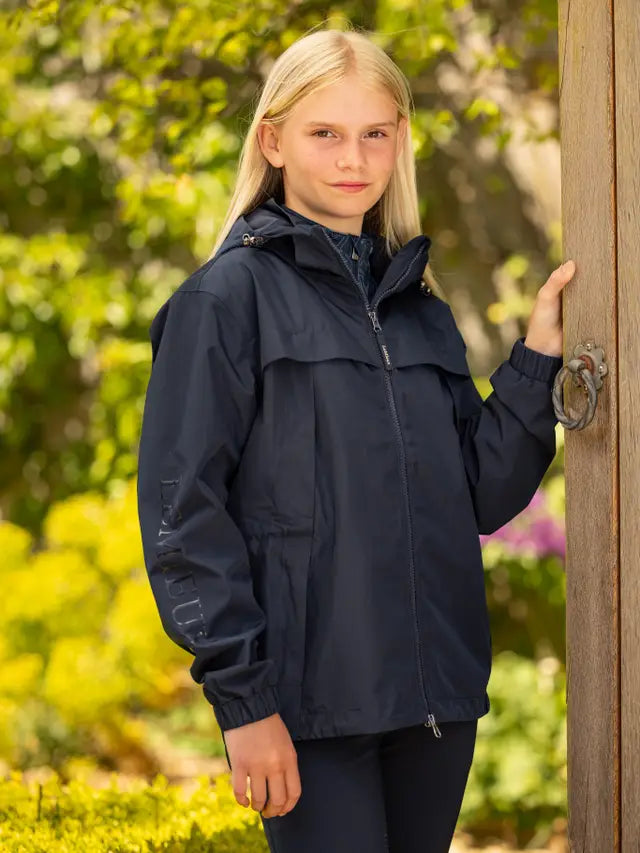LeMieux Young Rider Dolcie Waterproof Jacket - Navy Equestrian Rain Coat for Girls & Teens