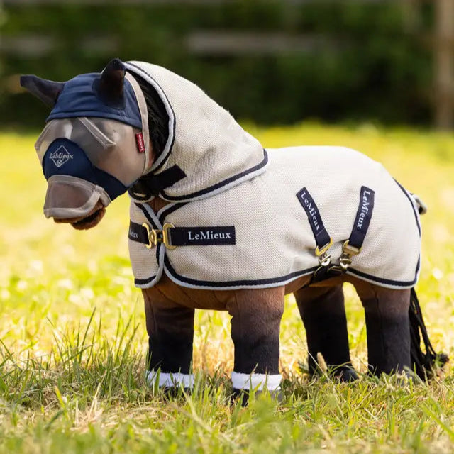LeMieux Toy Pony Fly Rug Grey/Navy - Equiflair Saddlery: Miniature equestrian fashion for your toy horse!