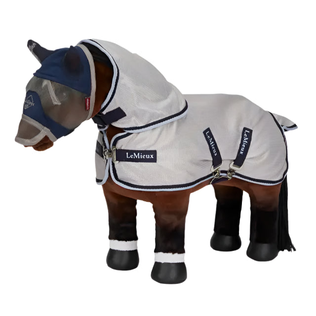 LeMieux Toy Pony Fly Rug - Grey and Navy Protection for Toy Horses | Equiflair Saddlery