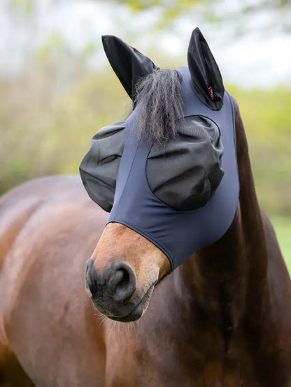 LeMieux Horse Fly Mask - Bug Relief Half Mask in Navy - Horse Protection from Bugs