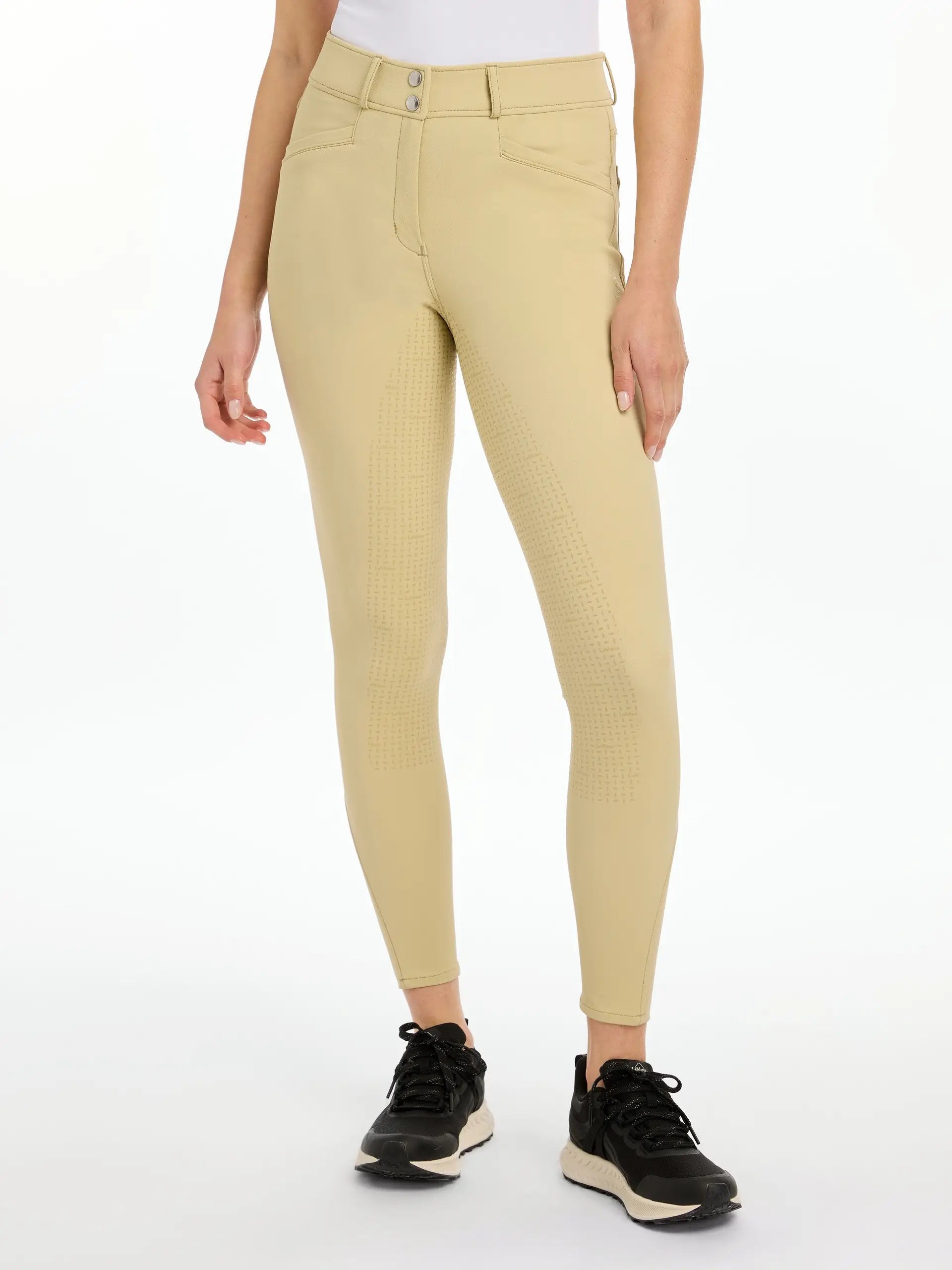 LeMieux Freya Pro Breeches - Beige Equestrian Riding Apparel, Full Seat Silicone Grip, Comfortable and Durable