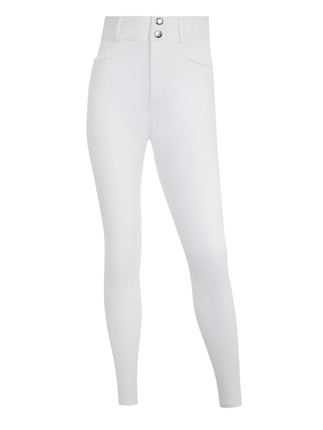 LeMieux Freya Pro Breeches - White Riding Leggings for Young Equestrian Riders | Full Seat, High Waist, Comfortable Fit