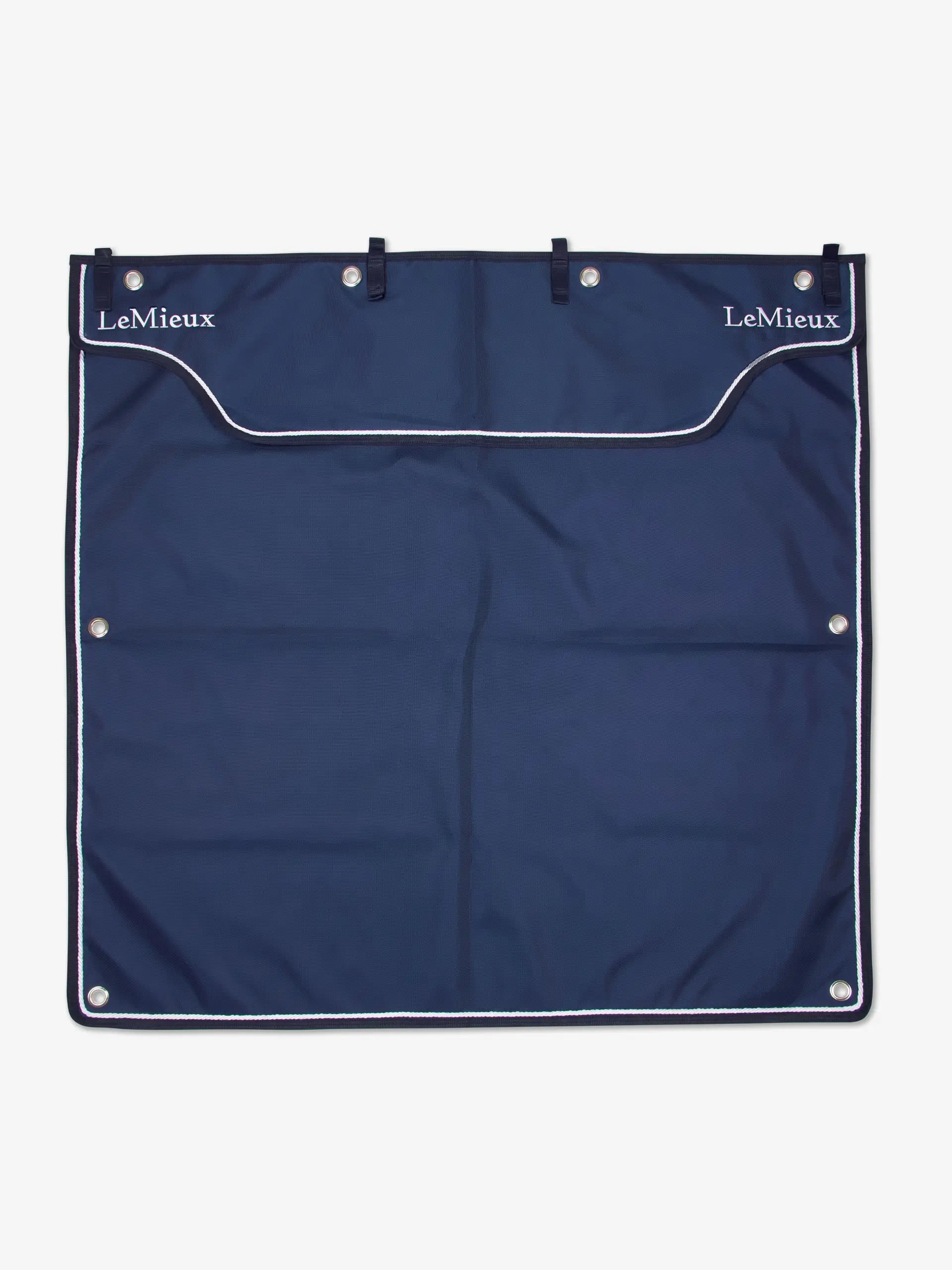 Lemieux Show Stable Drape - Navy: Professional equestrian stall drape for show events. Creates organized and stylish stable setup.