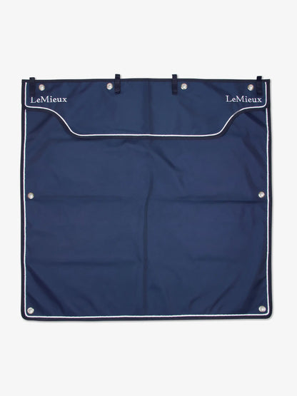 Lemieux Show Stable Drape - Navy: Professional equestrian stall drape for show events. Creates organized and stylish stable setup.