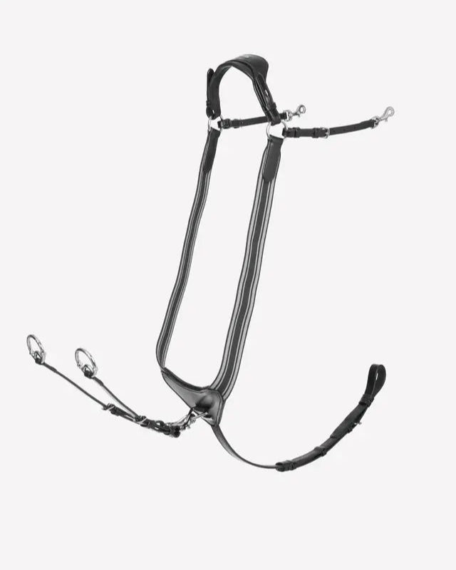 LEMIEUX Arika Elasticated Breastplate - Black/Silver - Horse Riding Saddle Support