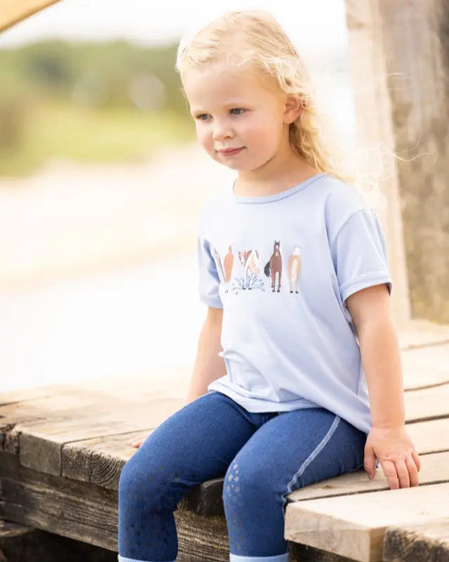 LEMIEUX Mini T-Shirt - Puddle Pals Mist with Horse Graphic for Girls | Equiflair