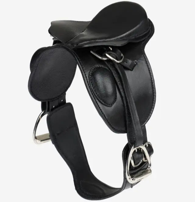 LeMieux Toy Pony Dressage Saddle - Black Leather Miniature - Equestrian Toy for Kids
