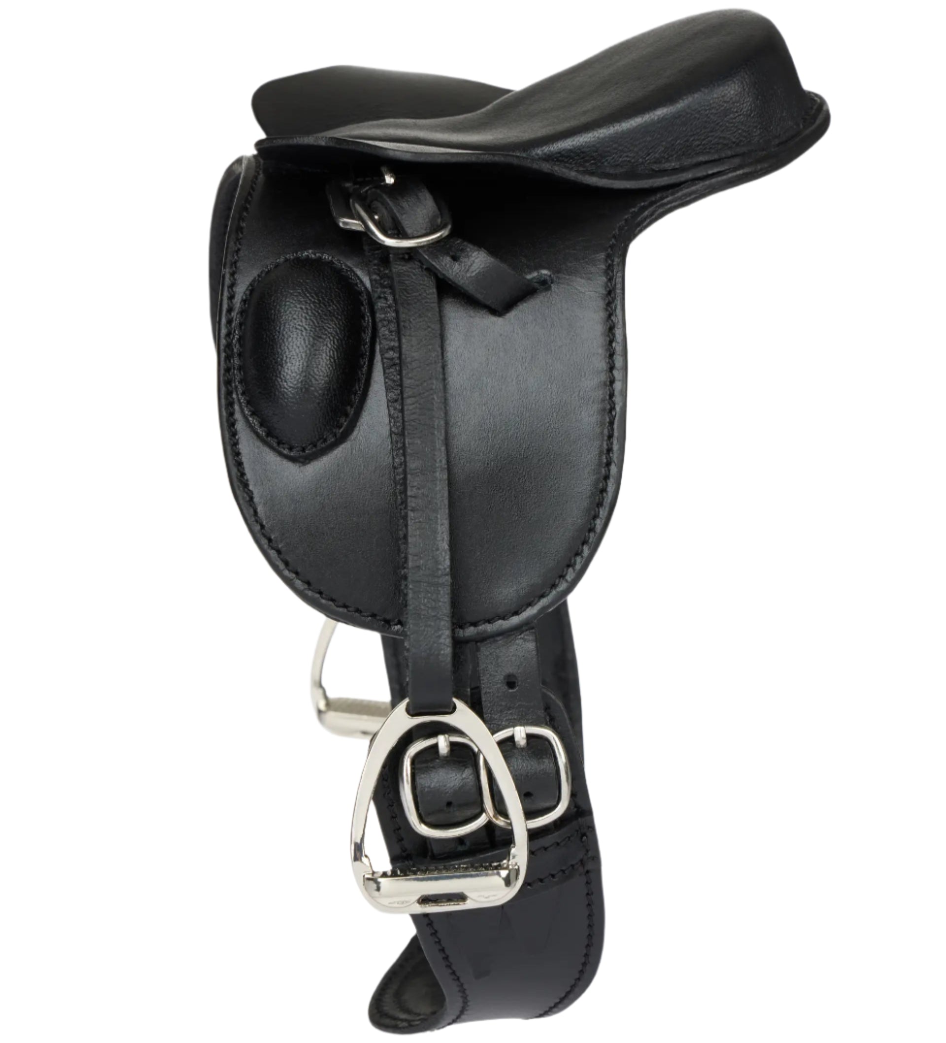 LEMIEUX Toy Pony Dressage Saddle - Black Leather Miniature Saddle for Kids Roleplay & Toy Pony Accessories