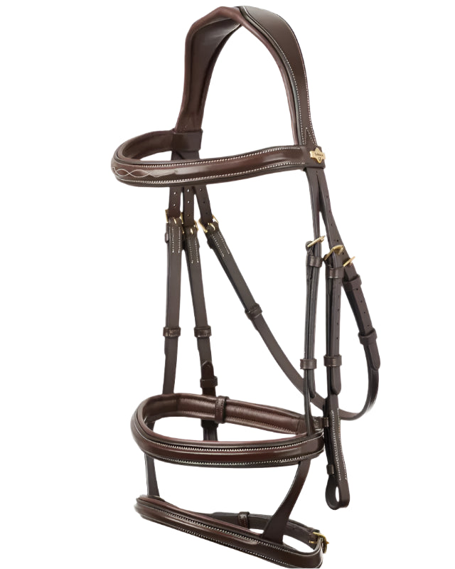 LeMieux Kudos Double Noseband Bridle Havana/Brass