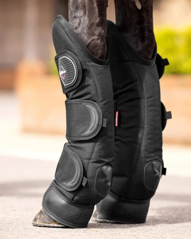 LEMIEUX TRAVEL BOOTS BLACK: Horse Leg Protection, Carbon Nano-Fibre Cooling, Horse Riding Gear