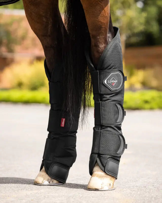 LeMieux Travel Boots Black: Horse Leg Protection, Ballistic Nylon, Equine Cooling Boots