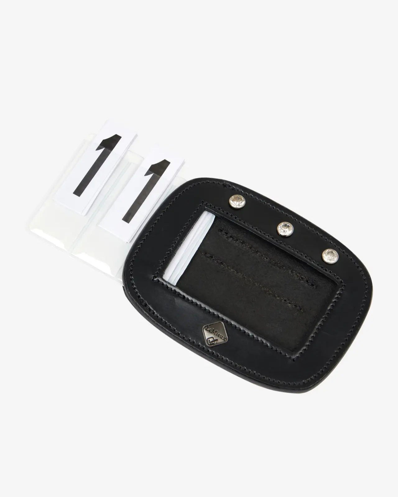 LeMieux Black Diamante Saddle Number Holder for Equestrian Competitions