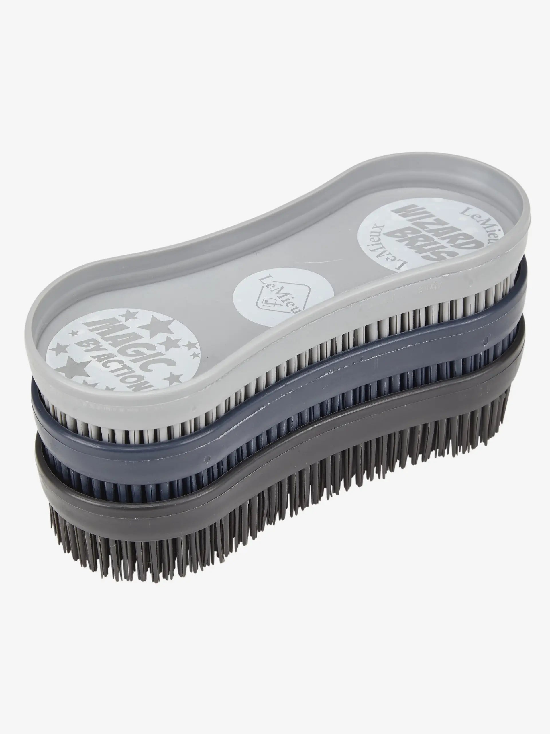 Lemieux Wizard Brush Trio: Navy, Grey, Black Horse Grooming Kit - Clean and Shine!
