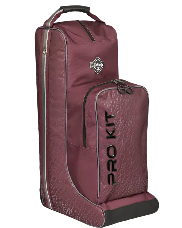 LeMieux Elite Pro Boot & Hat Bag - Burgundy Riding Boot & Helmet Carrier, Waterproof Equestrian Storage