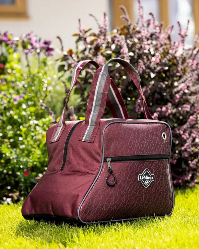 LeMieux Elite Pro Burgundy Short Boot Bag: Waterproof Riding Boot Storage for Equestrian Equipment - Equiflair
