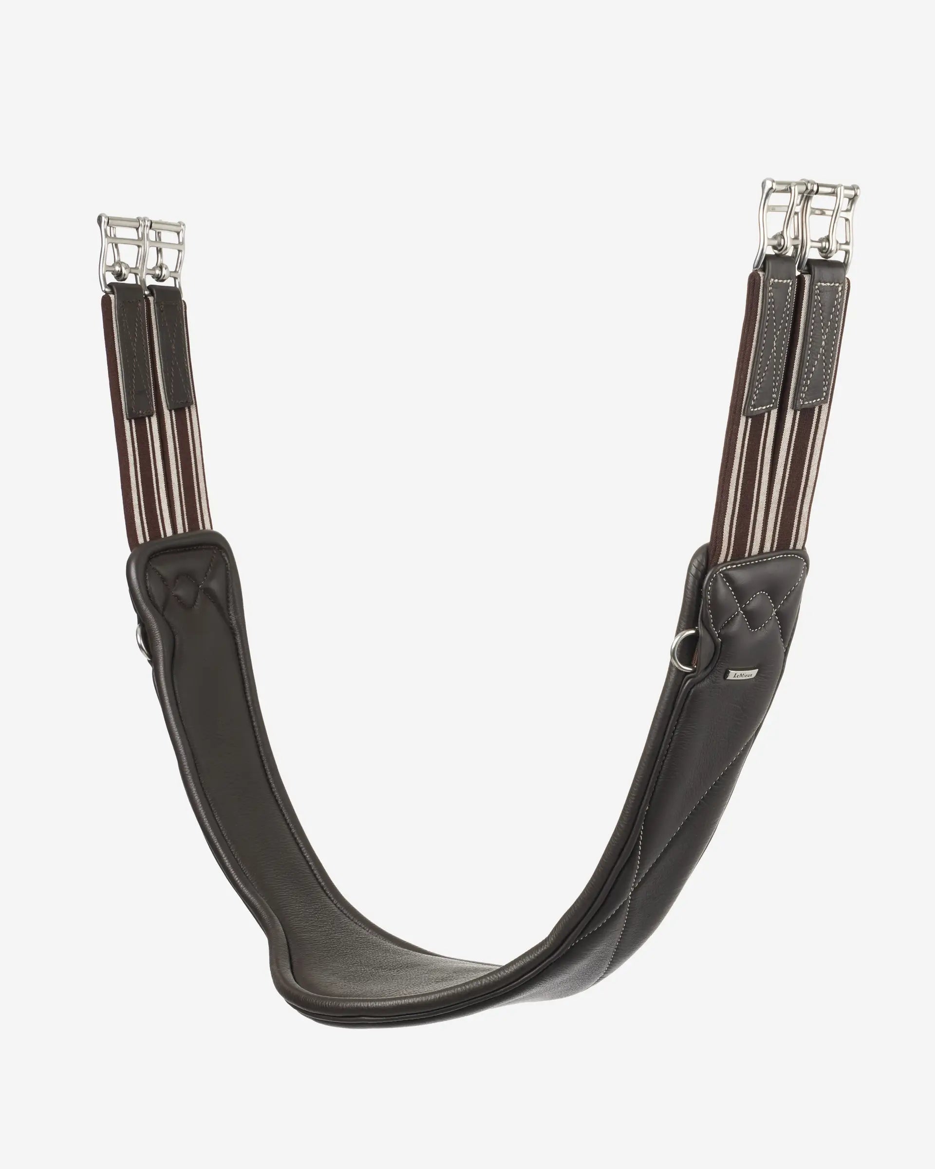 LeMieux Arika Contoured Long Girth Brown - Leather Horse Girth