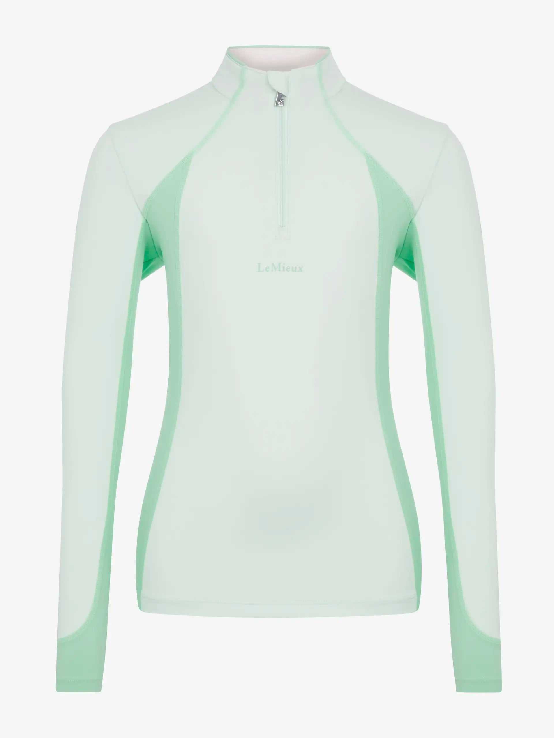 LeMieux Harlow Base Layer Soft Mint: Equestrian Long Sleeve Riding Top Available at Equiflair