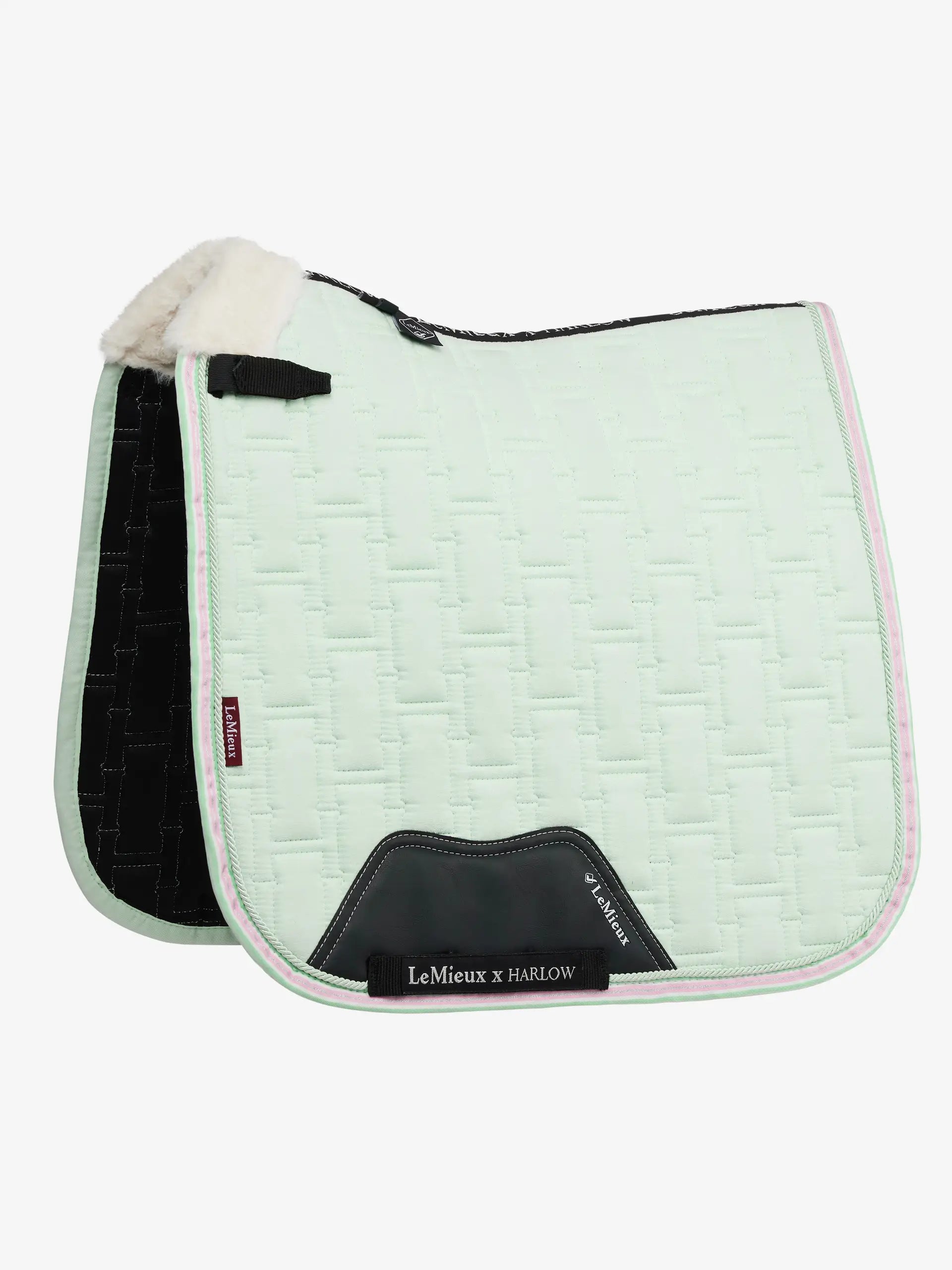 LeMieux Harlow Dressage Square Softmint Saddle Pad - Stylish and comfortable equestrian equipment for dressage riders.