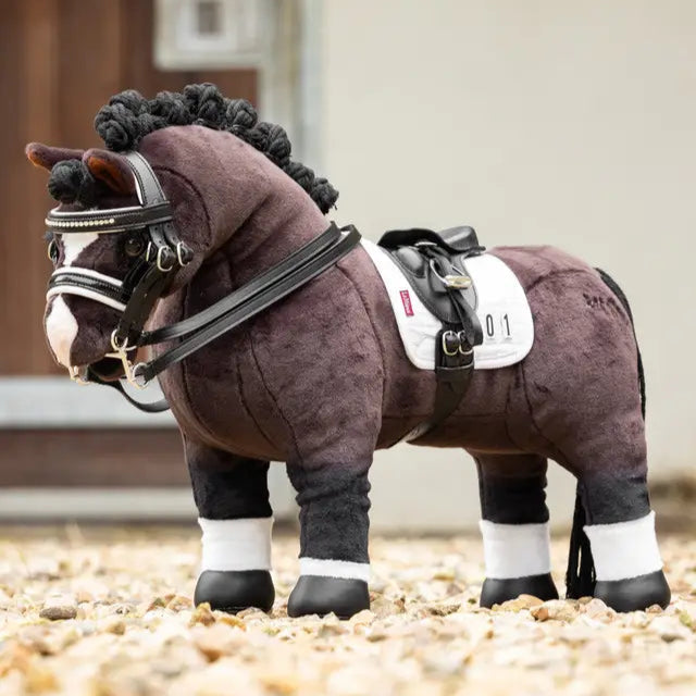 LeMieux Toy Pony Dressage Square - White. Miniature dressage pad for toy horse. Equestrian toy accessory. Equiflair store.