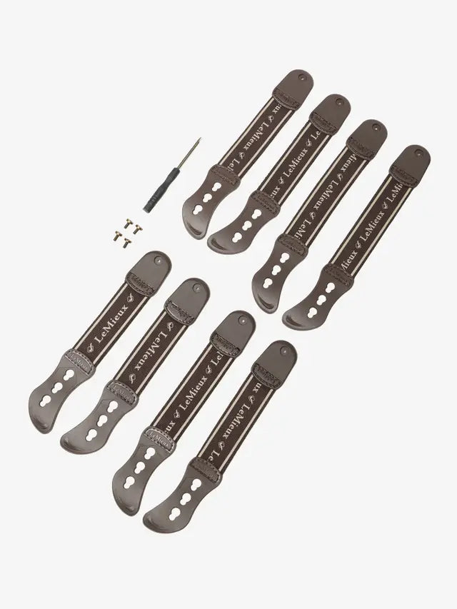 LeMieux Exo-Flex Fetlock Boot Spare Strap Set - Brown Equestrian Replacement Straps with Screwdriver