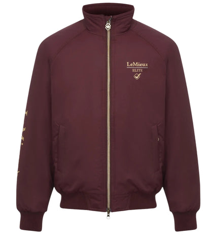 LEMIEUX Young Rider Elite Team Jacket Burgundy: Stylish equestrian jacket for young riders, waterproof & wind resistant, perfect for riding.