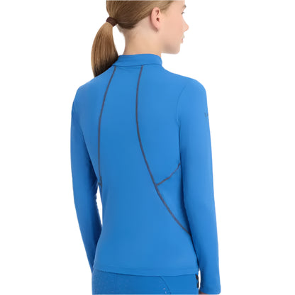 LeMieux Young Rider Base Layer - Benetton Blue Technical Equestrian Top for Girls