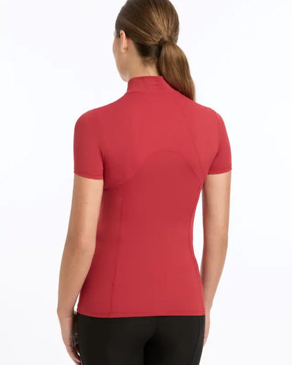 LEMIEUX MIA MESH Short Sleeve Base Layer - Chilli Red | UV50+, Sweat-wicking Sportswear | Equiflair