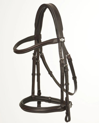 LeMieux Arika Brown Leather Cavesson Bridle with Silver Hardware | Equestrian Horse Tack