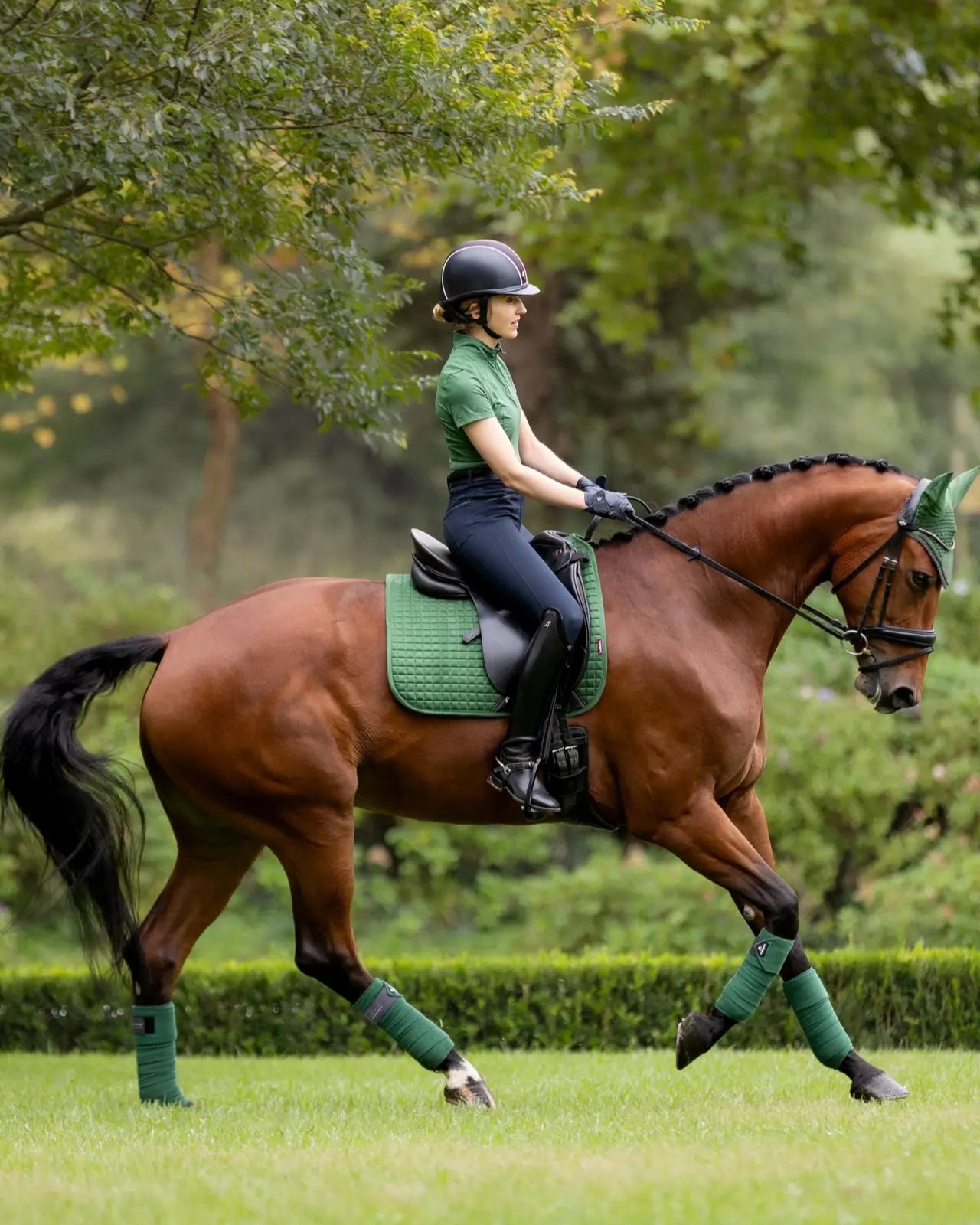 LEMIEUX Mia Mesh Base Layer Hunter Green: Equestrian Style for Horse Riding