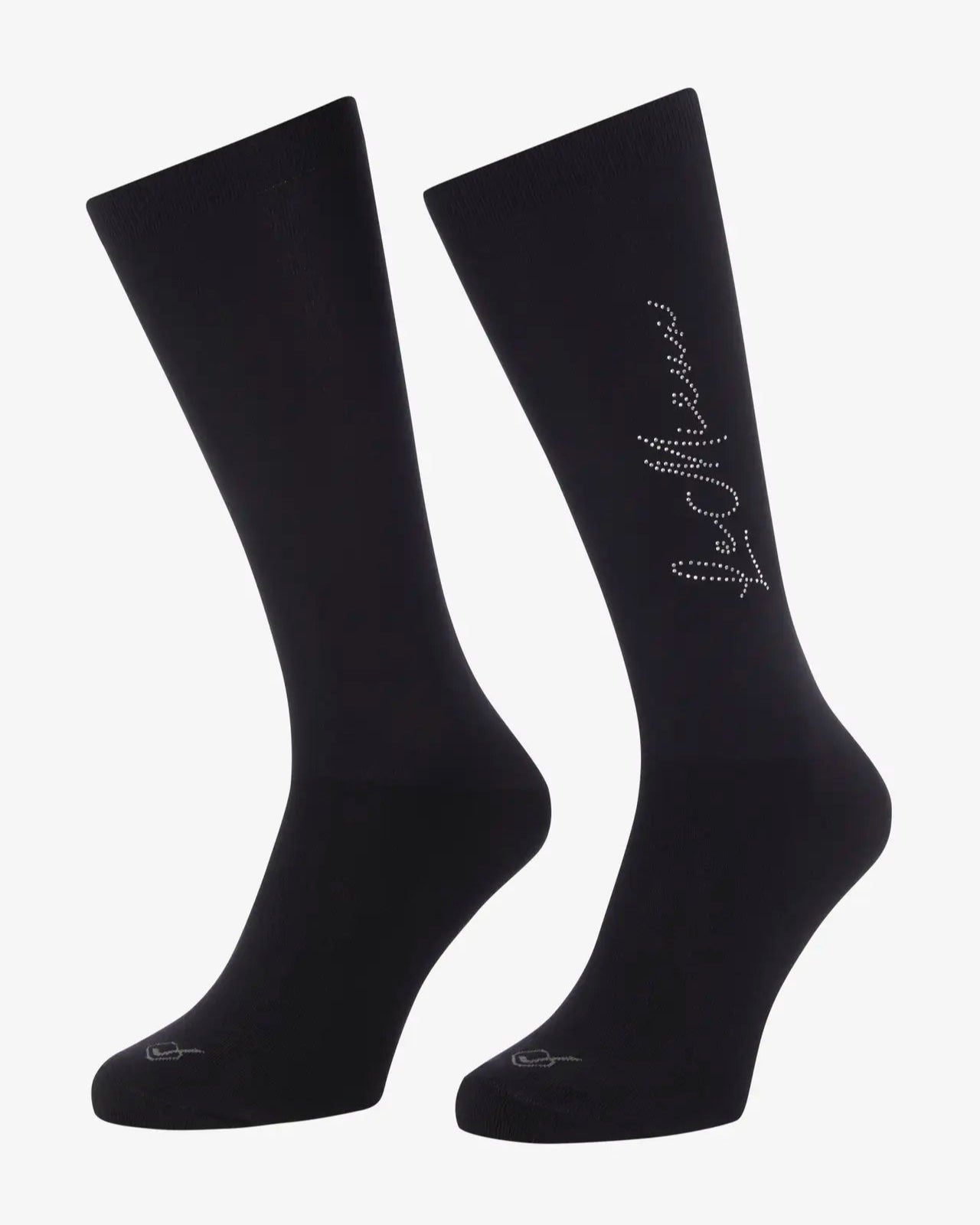 LeMieux Sparkle Competition Socks Black - Equestrian Riding Socks with Crystal Detail