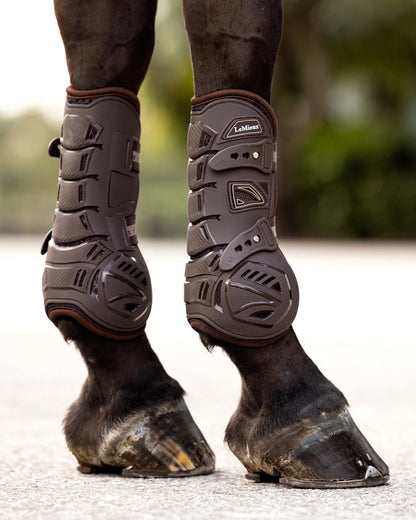 LeMieux Motion Cool Tendon Boots Brown: Equestrian Horse Leg Protection & Support