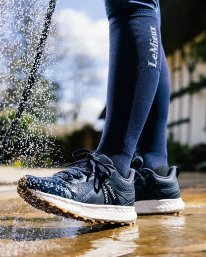 LEMIEUX TRAX Waterproof Trainer Navy: Equestrian footwear, all-terrain, waterproof, durable.