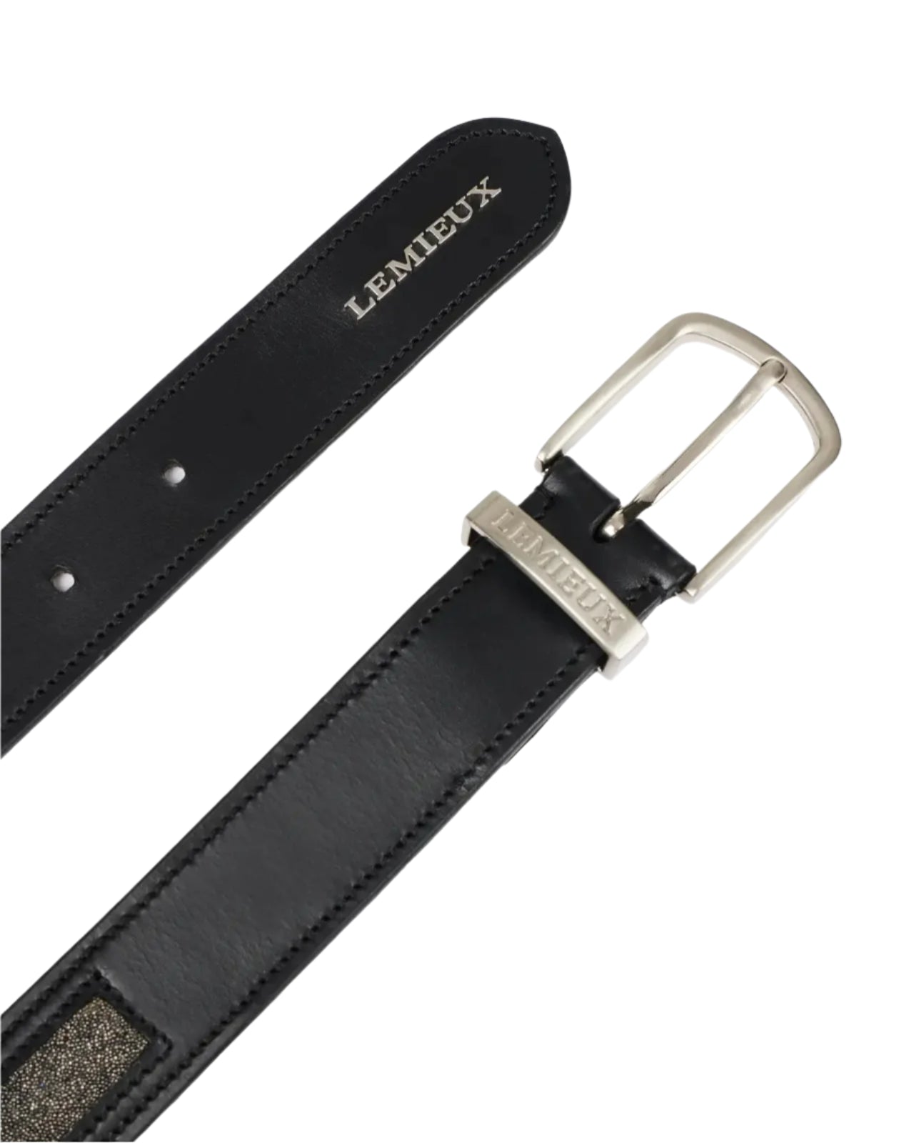 LEMIEUX Crystal Insert Belt Black | Equestrian Leather Belt