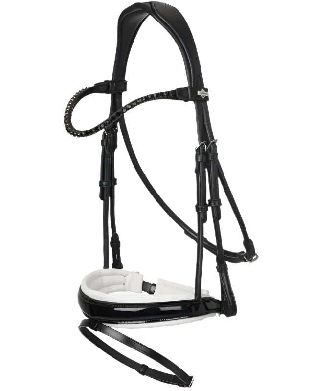 LeMieux Kudos Patent Dressage Bridle Black/White