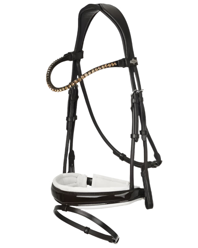 LeMieux Kudos Patent Dressage Bridle Brown/White