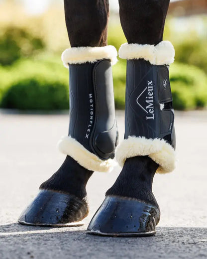 LeMieux Motionflex Dressage Boot with Fleece Edge Black/Natural