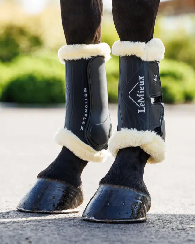 LeMieux Motionflex Dressage Boot with Fleece Edge Black/Natural