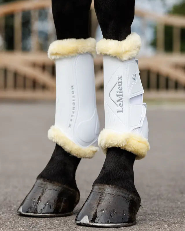 LeMieux Motionflex Dressage Boot with Fleece Edge White/Natural