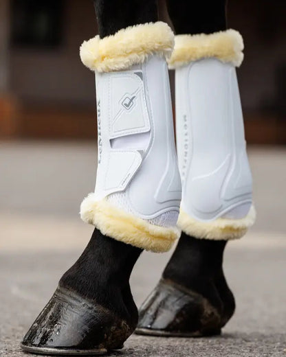 LeMieux Motionflex Dressage Boot with Fleece Edge White/Natural