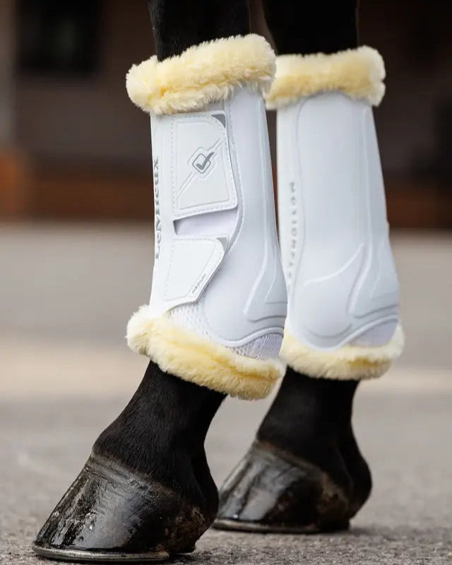 LeMieux Motionflex Dressage Boot with Fleece Edge White/Natural