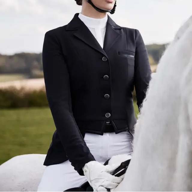 LEMIEUX Zoe Navy Show Jacket on Horse Rider | Equiflair Equestrian Apparel
